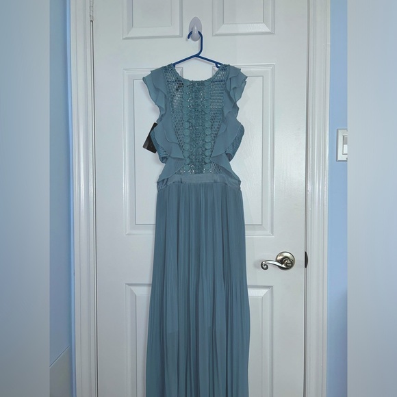 Blue flowy floorlength dress NWT | greek goddess, ethereal - Picture 1 of 8
